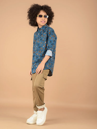 Khaki Cargo Jeans-Boys Jeans-Crimsoune Club