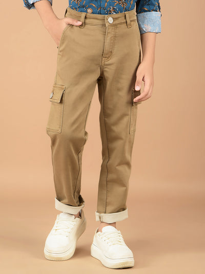 Khaki Cargo Jeans-Boys Jeans-Crimsoune Club
