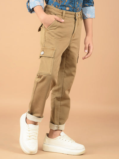 Khaki Cargo Jeans-Boys Jeans-Crimsoune Club