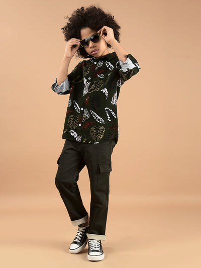 Olive Cargo Jeans-Boys Jeans-Crimsoune Club