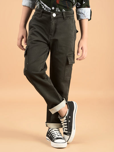 Olive Cargo Jeans-Boys Jeans-Crimsoune Club