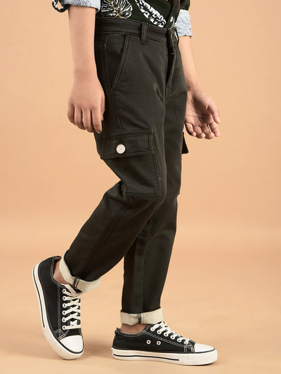 Olive Cargo Jeans-Boys Jeans-Crimsoune Club