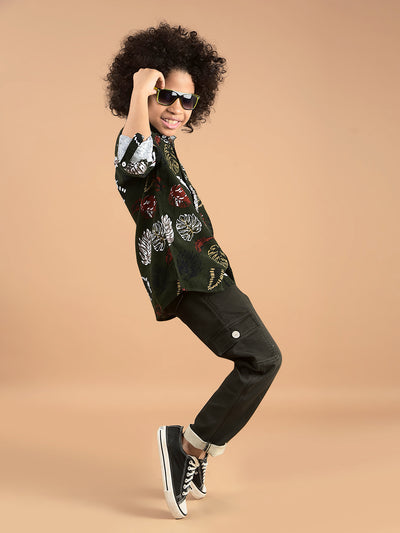 Olive Cargo Jeans-Boys Jeans-Crimsoune Club