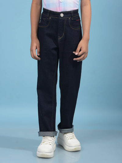 Blue Straight Jeans-Boys Jeans-Crimsoune Club