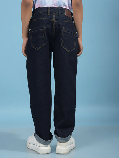 Blue Straight Jeans-Boys Jeans-Crimsoune Club
