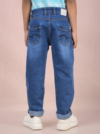 Blue Straight Jeans-Boys Jeans-Crimsoune Club