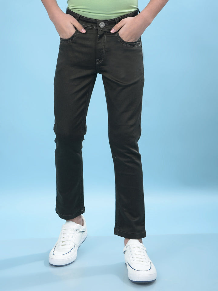 Stylish Olive Denim Jeans-Boys Jeans-Crimsoune Club