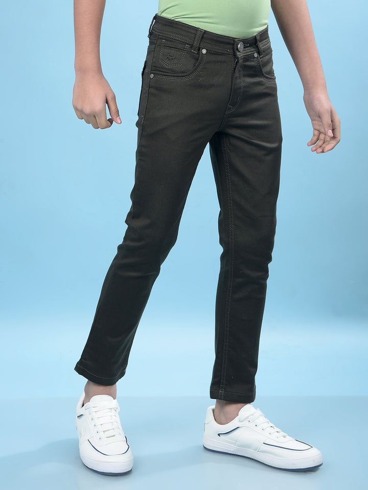Stylish Olive Denim Jeans-Boys Jeans-Crimsoune Club