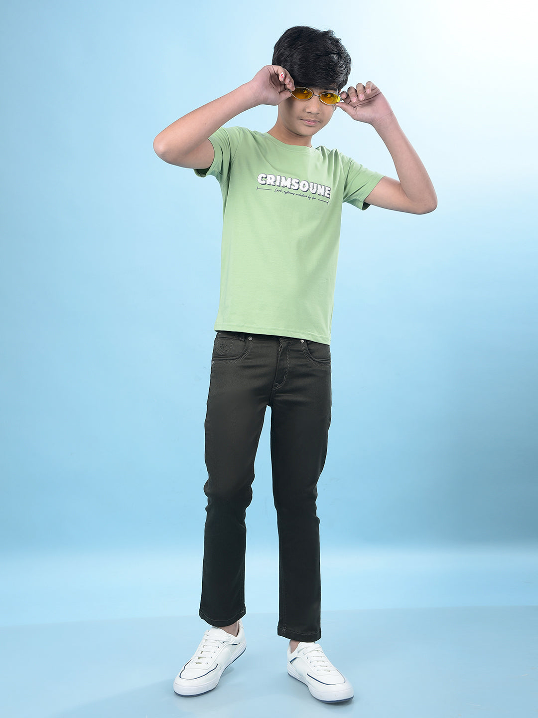 Stylish Olive Denim Jeans-Boys Jeans-Crimsoune Club