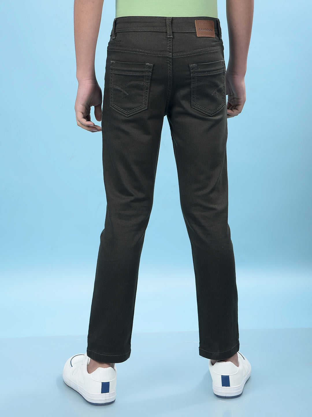 Stylish Olive Denim Jeans-Boys Jeans-Crimsoune Club