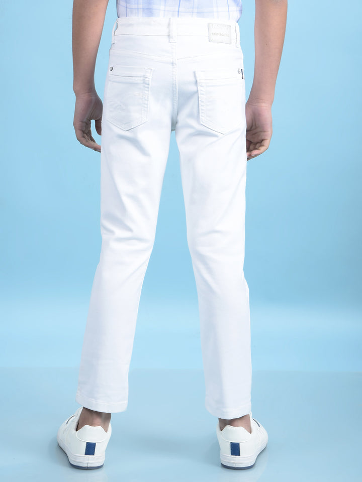 Crisp White Denim Jeans-Boys Jeans-Crimsoune Club