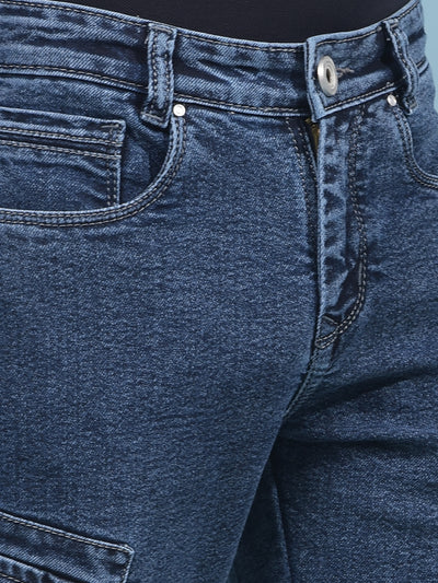 Blue Cargo Jeans-Boys Jeans-Crimsoune Club