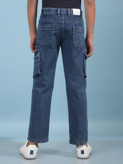 Blue Cargo Jeans-Boys Jeans-Crimsoune Club