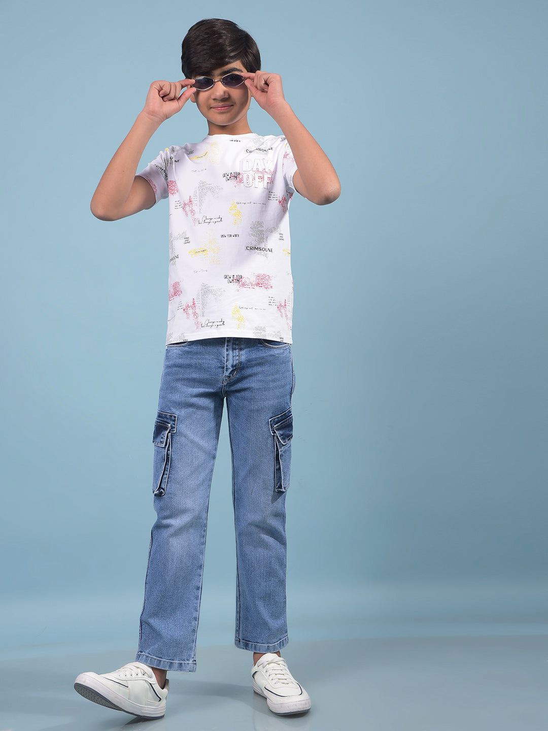 Blue Cargo Jeans-Boys Jeans-Crimsoune Club