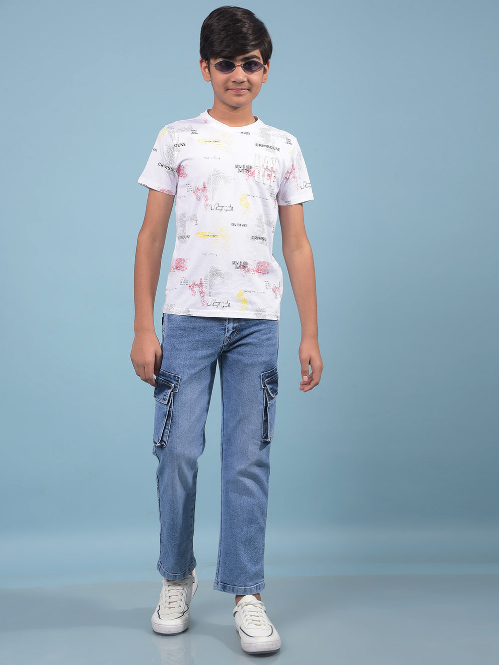 Blue Cargo Jeans-Boys Jeans-Crimsoune Club