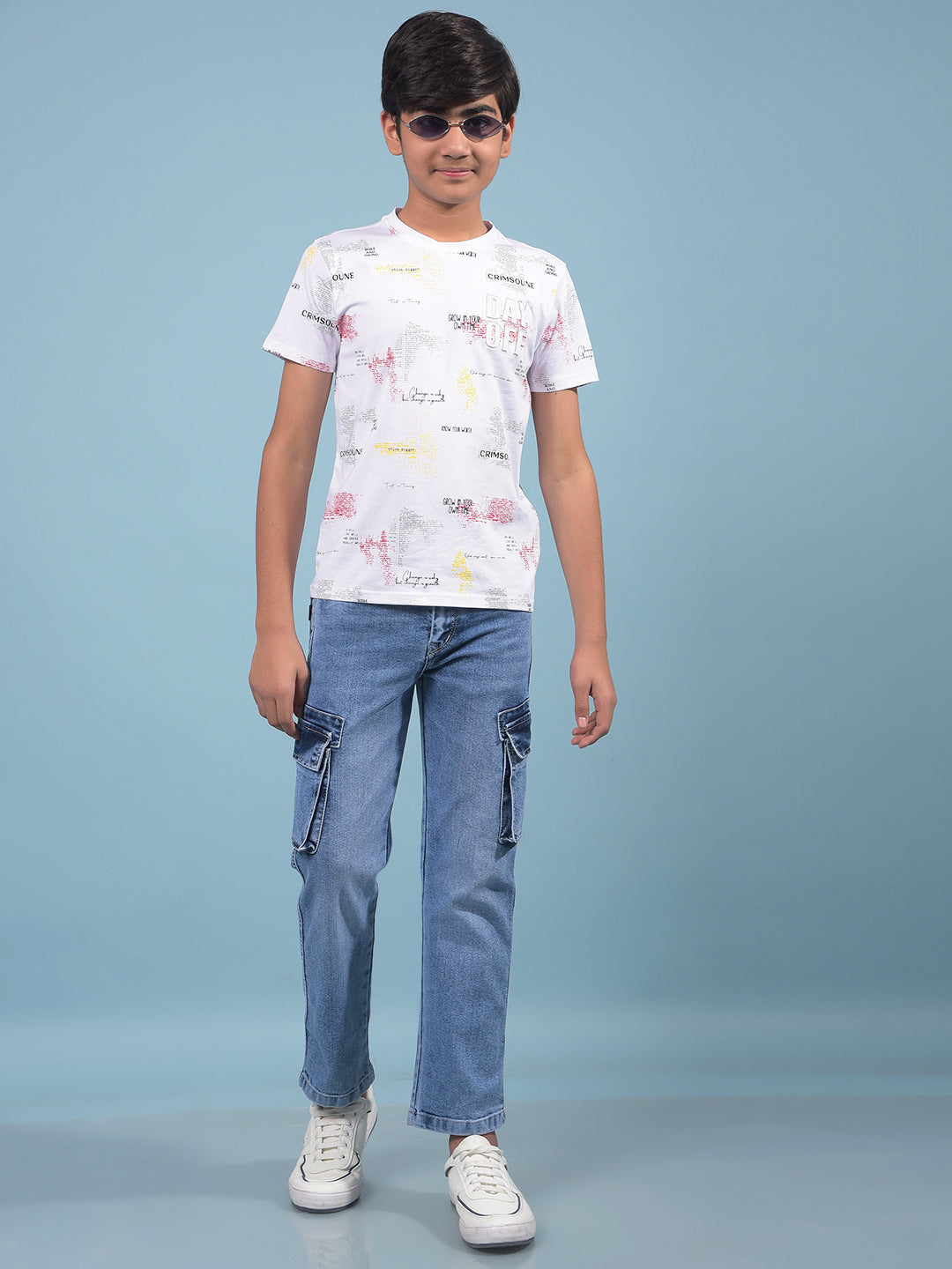 Blue Cargo Jeans-Boys Jeans-Crimsoune Club