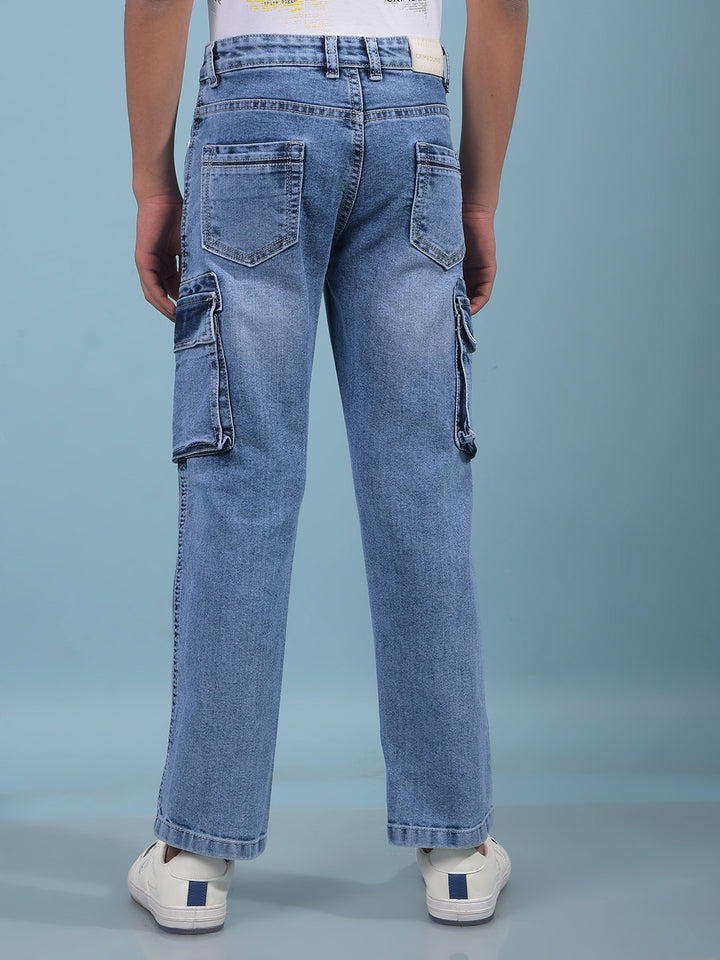 Blue Cargo Jeans-Boys Jeans-Crimsoune Club