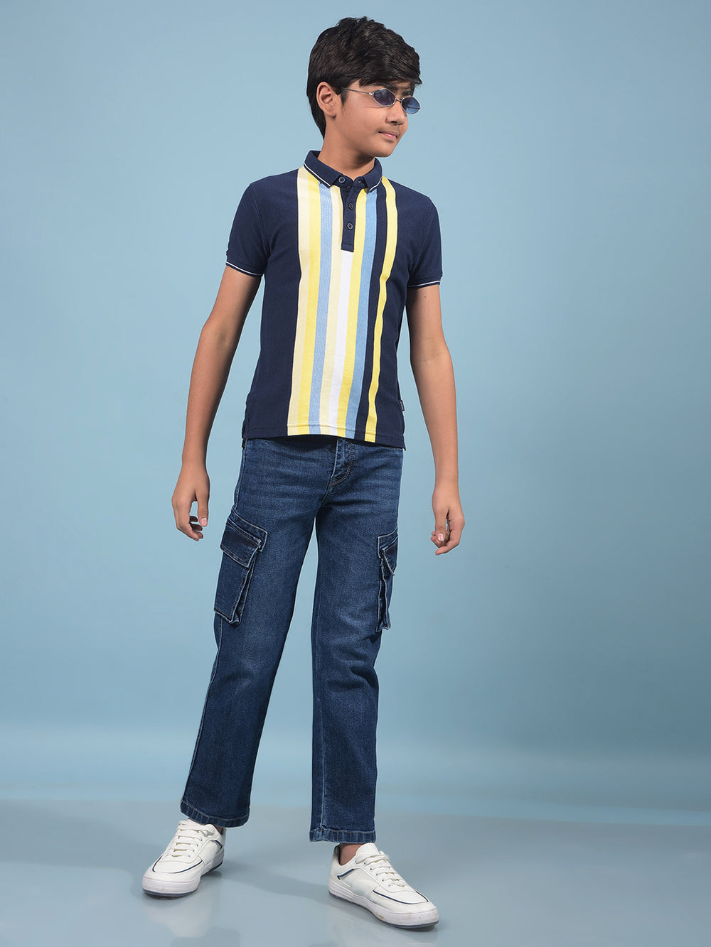 Blue Cargo Jeans-Boys Jeans-Crimsoune Club