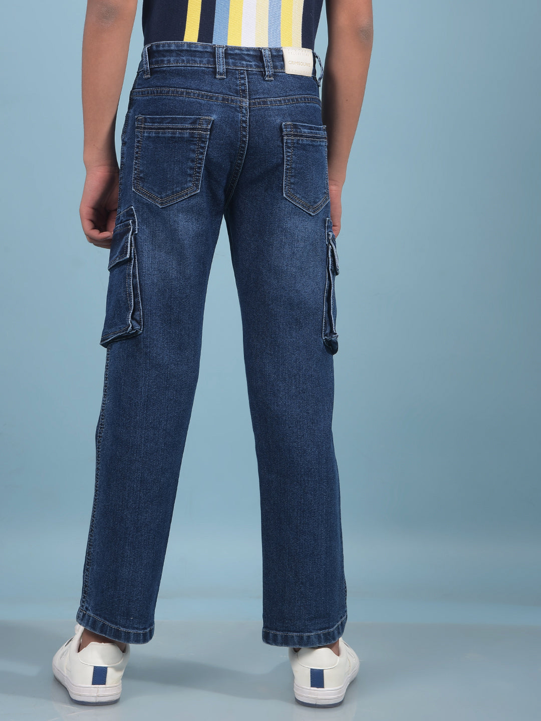Blue Cargo Jeans-Boys Jeans-Crimsoune Club
