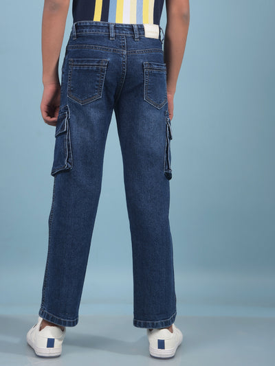 Blue Cargo Jeans-Boys Jeans-Crimsoune Club