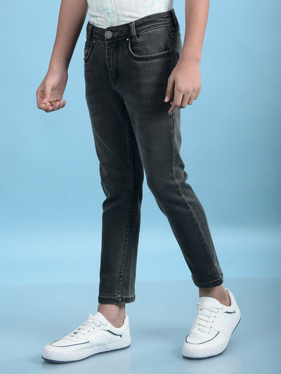 Grey Straight Leg Denim Jeans-Boys Jeans-Crimsoune Club