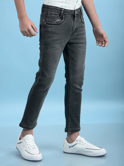 Grey Straight Leg Denim Jeans-Boys Jeans-Crimsoune Club