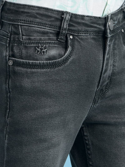 Grey Straight Leg Denim Jeans-Boys Jeans-Crimsoune Club
