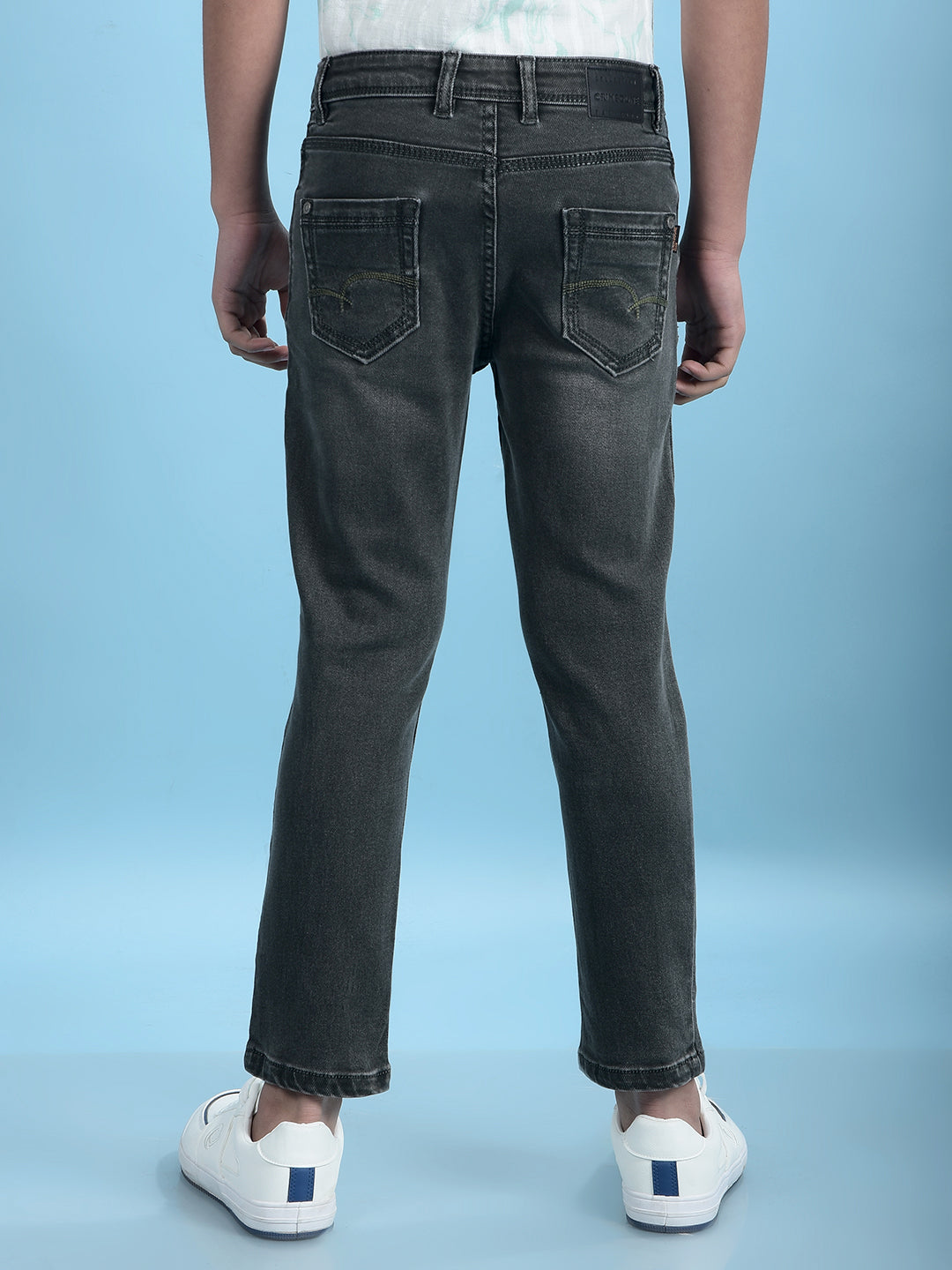 Grey Straight Leg Denim Jeans-Boys Jeans-Crimsoune Club