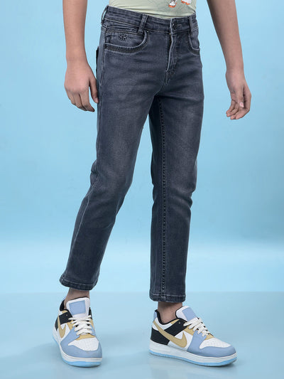 Grey Straight Leg Denim Jeans-Boys Jeans-Crimsoune Club