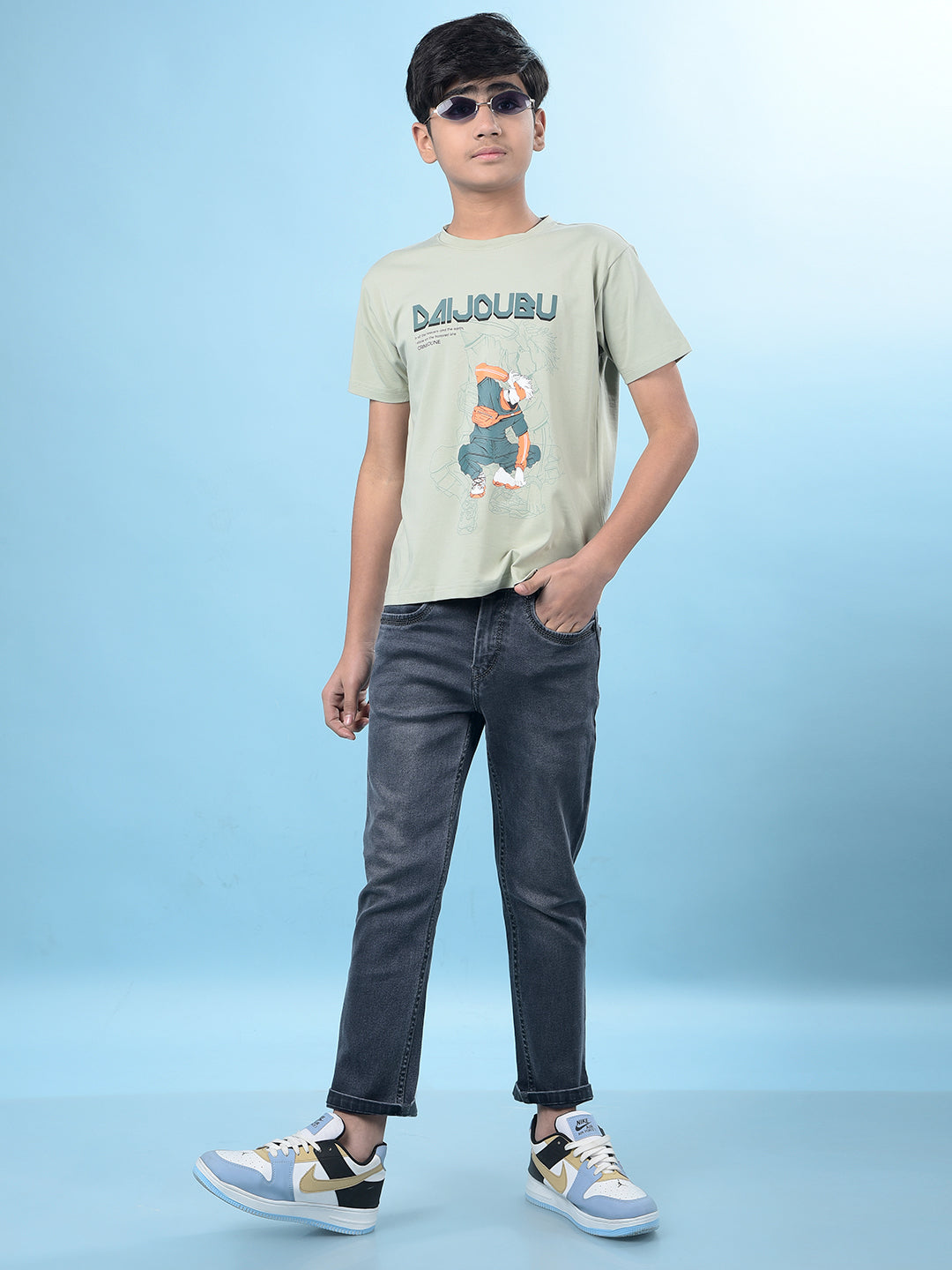 Grey Straight Leg Denim Jeans-Boys Jeans-Crimsoune Club