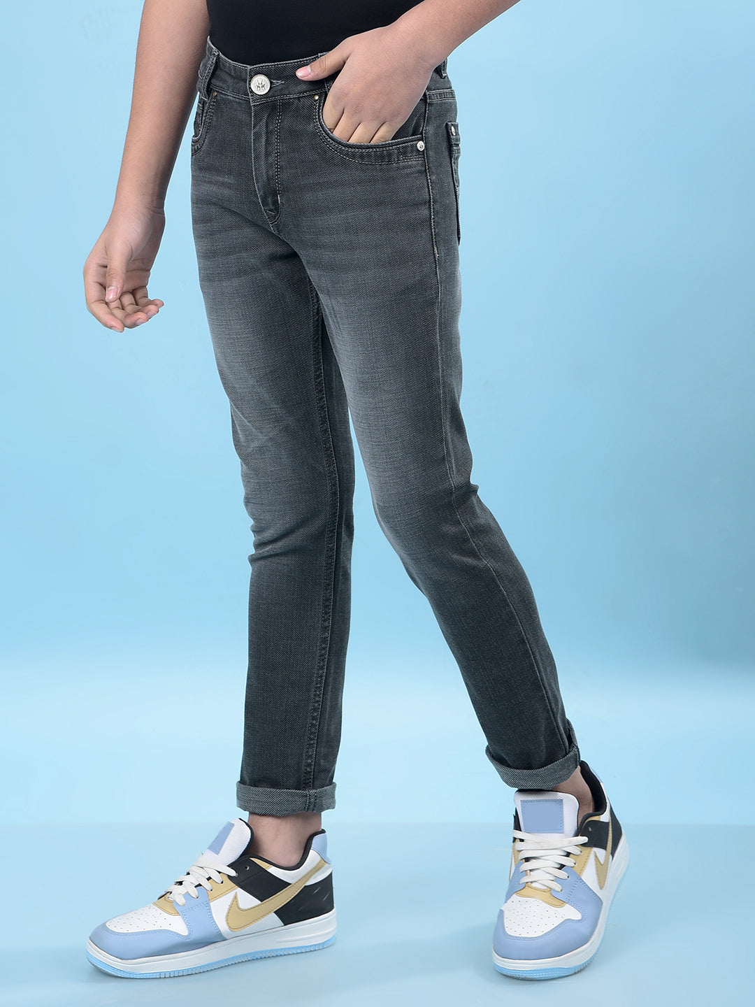 Sophisticated Grey Denim Jeans-Boys Jeans-Crimsoune Club