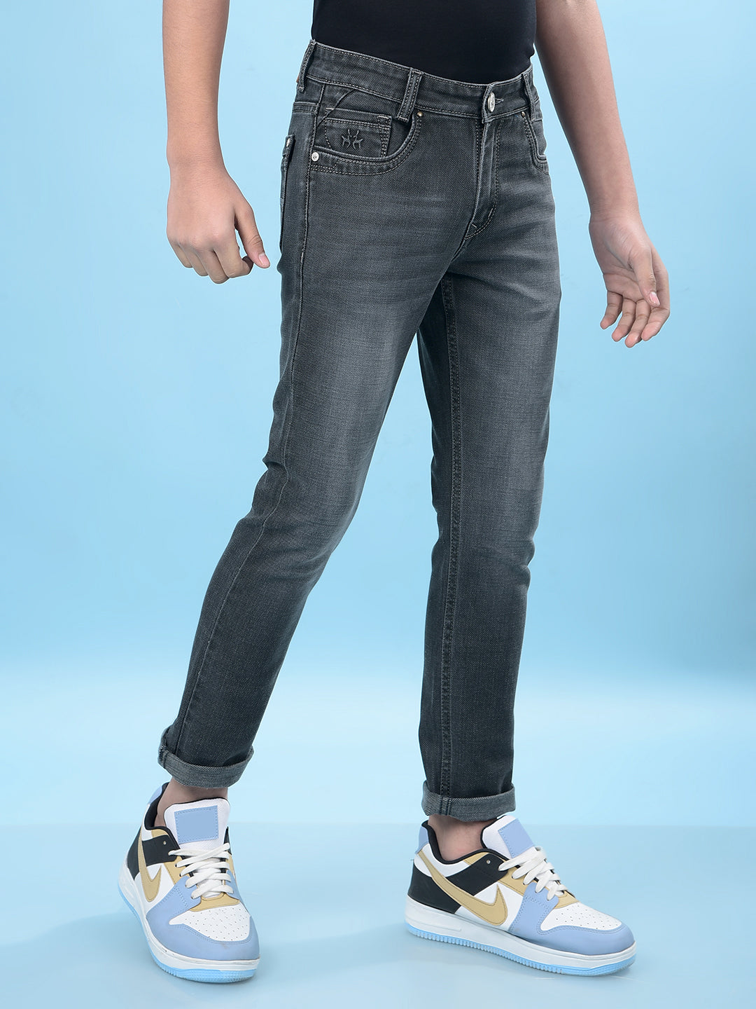 Sophisticated Grey Denim Jeans-Boys Jeans-Crimsoune Club
