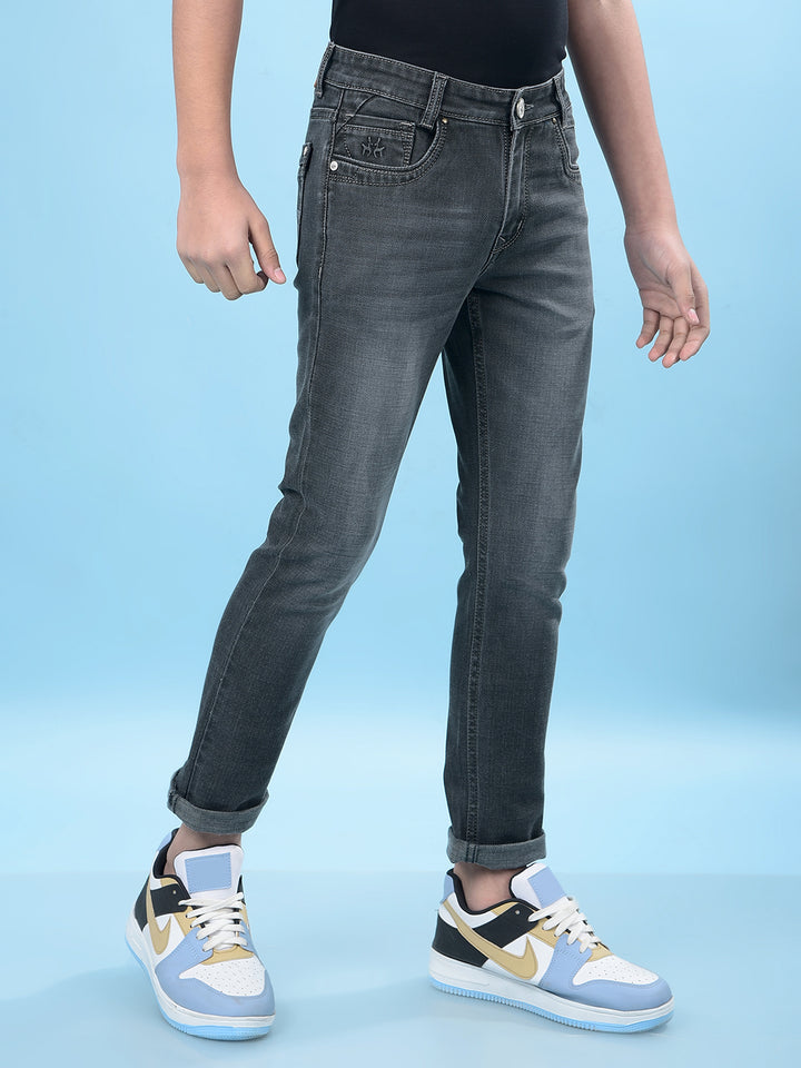 Sophisticated Grey Denim Jeans-Boys Jeans-Crimsoune Club