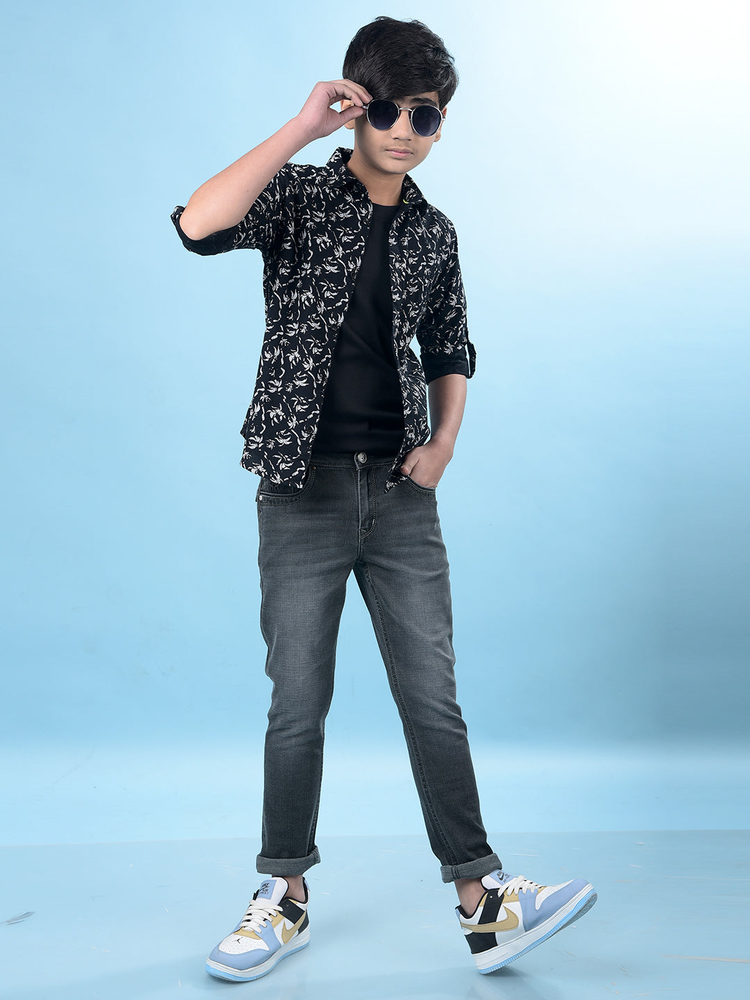 Sophisticated Grey Denim Jeans-Boys Jeans-Crimsoune Club