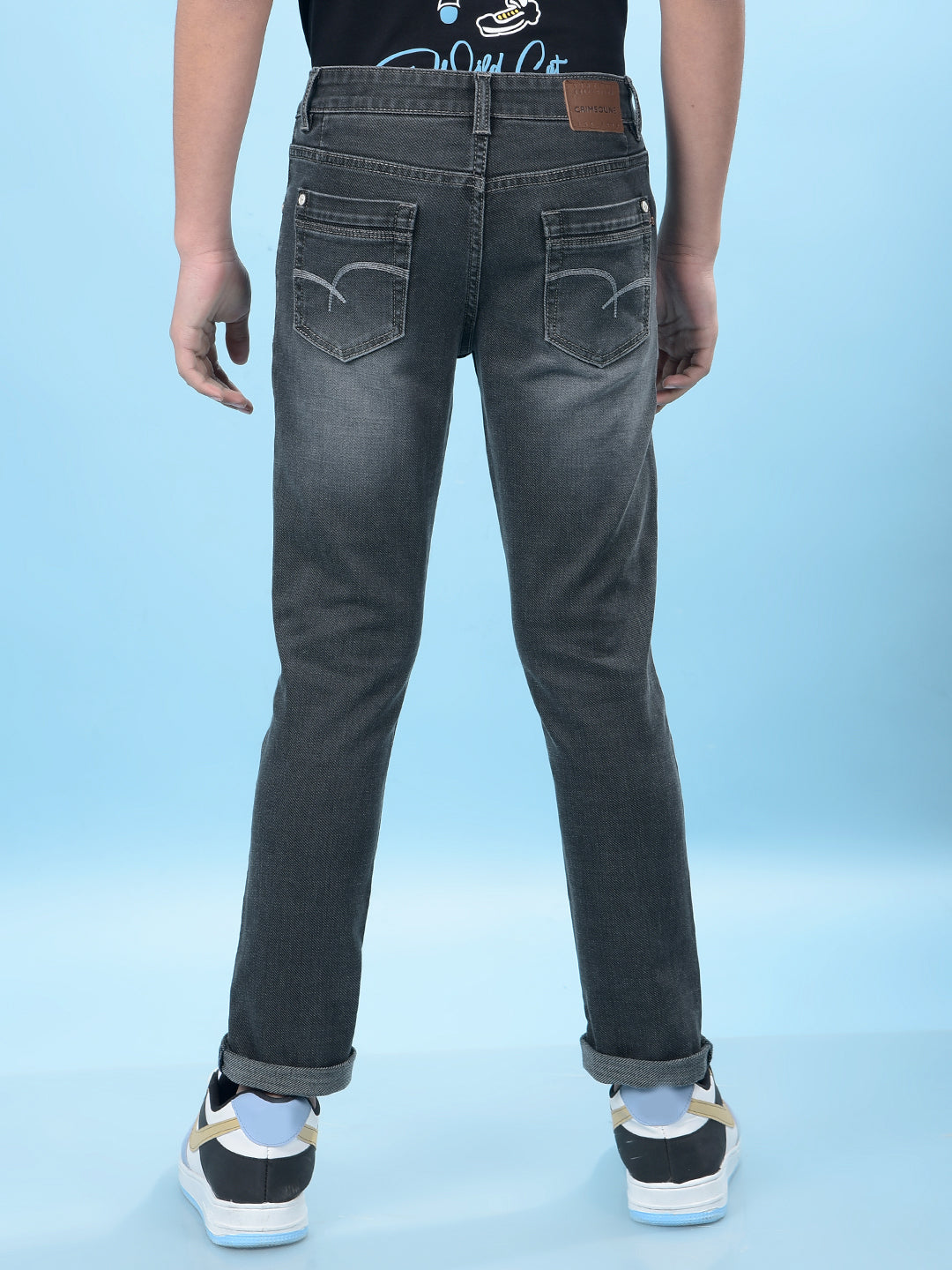 Sophisticated Grey Denim Jeans-Boys Jeans-Crimsoune Club