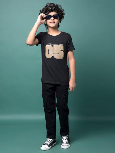 Black Cargo Jeans-Boys Jeans-Crimsoune Club