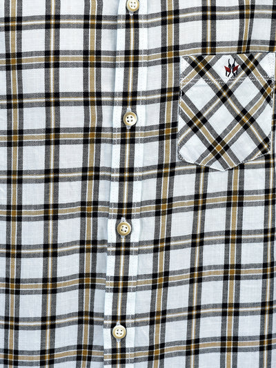 Checked White Shirt-Boys Shirts-Crimsoune Club