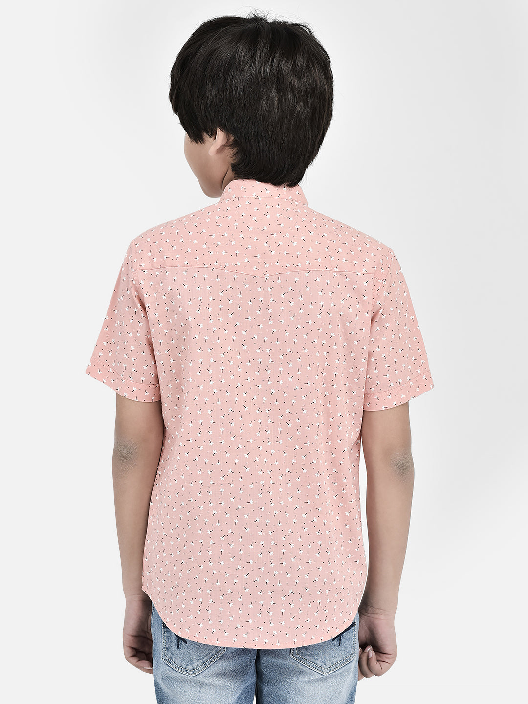 Floral Print Peach Kurta-Boys Kurtas-Crimsoune Club