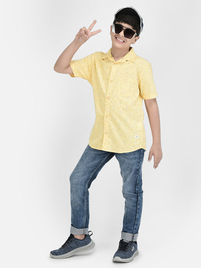 Yellow Shirt-Boys Shirts-Crimsoune Club