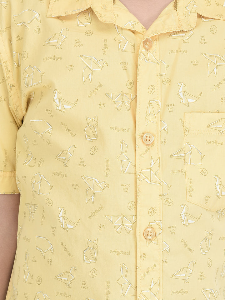 Yellow Shirt-Boys Shirts-Crimsoune Club