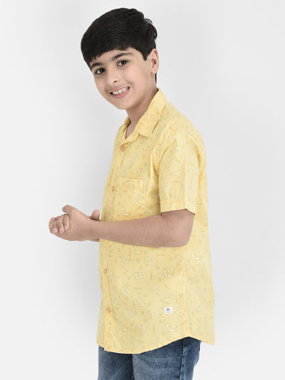 Yellow Shirt-Boys Shirts-Crimsoune Club