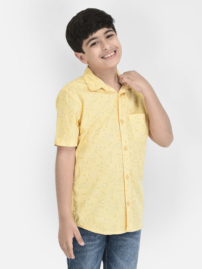 Yellow Shirt-Boys Shirts-Crimsoune Club