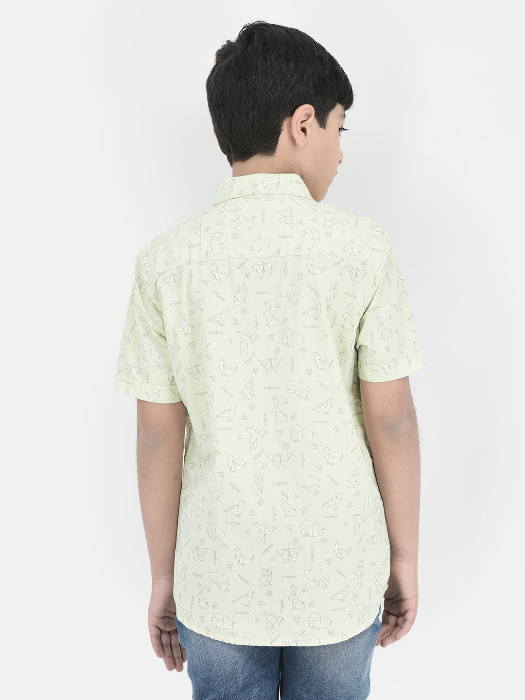 Green Shirt-Boys Shirts-Crimsoune Club