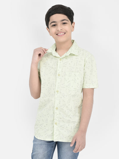 Green Shirt-Boys Shirts-Crimsoune Club