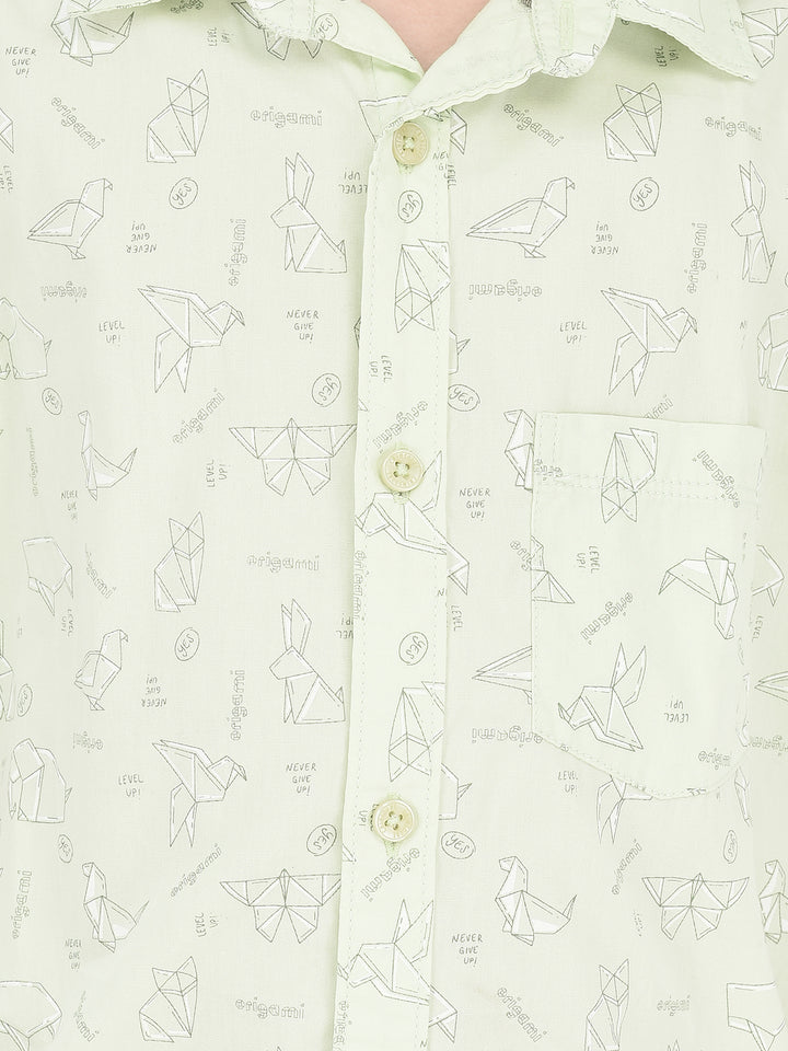 Green Shirt-Boys Shirts-Crimsoune Club