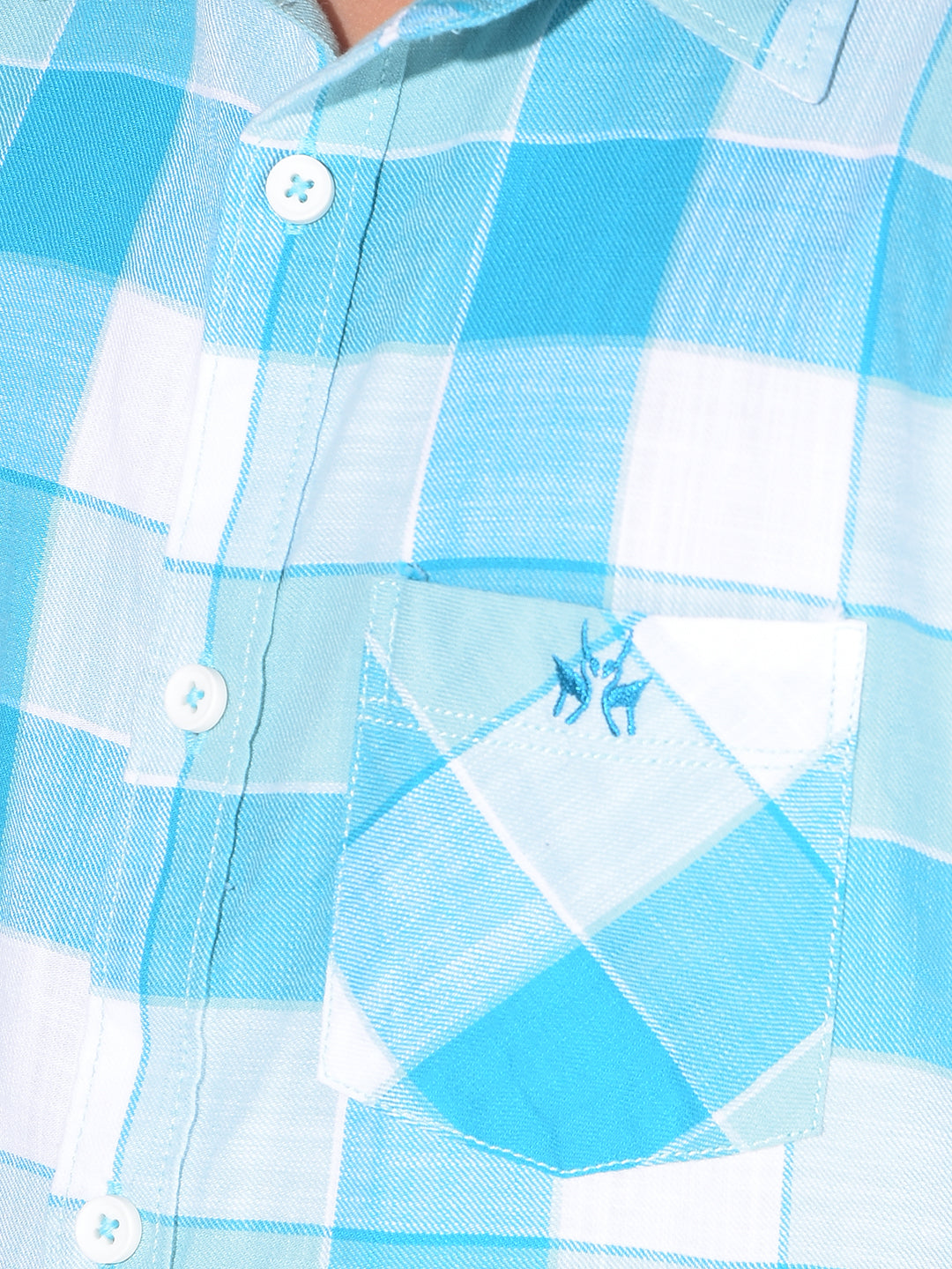 Blue Tartan Check 100% Cotton Shirt-Boys Shirts-Crimsoune Club