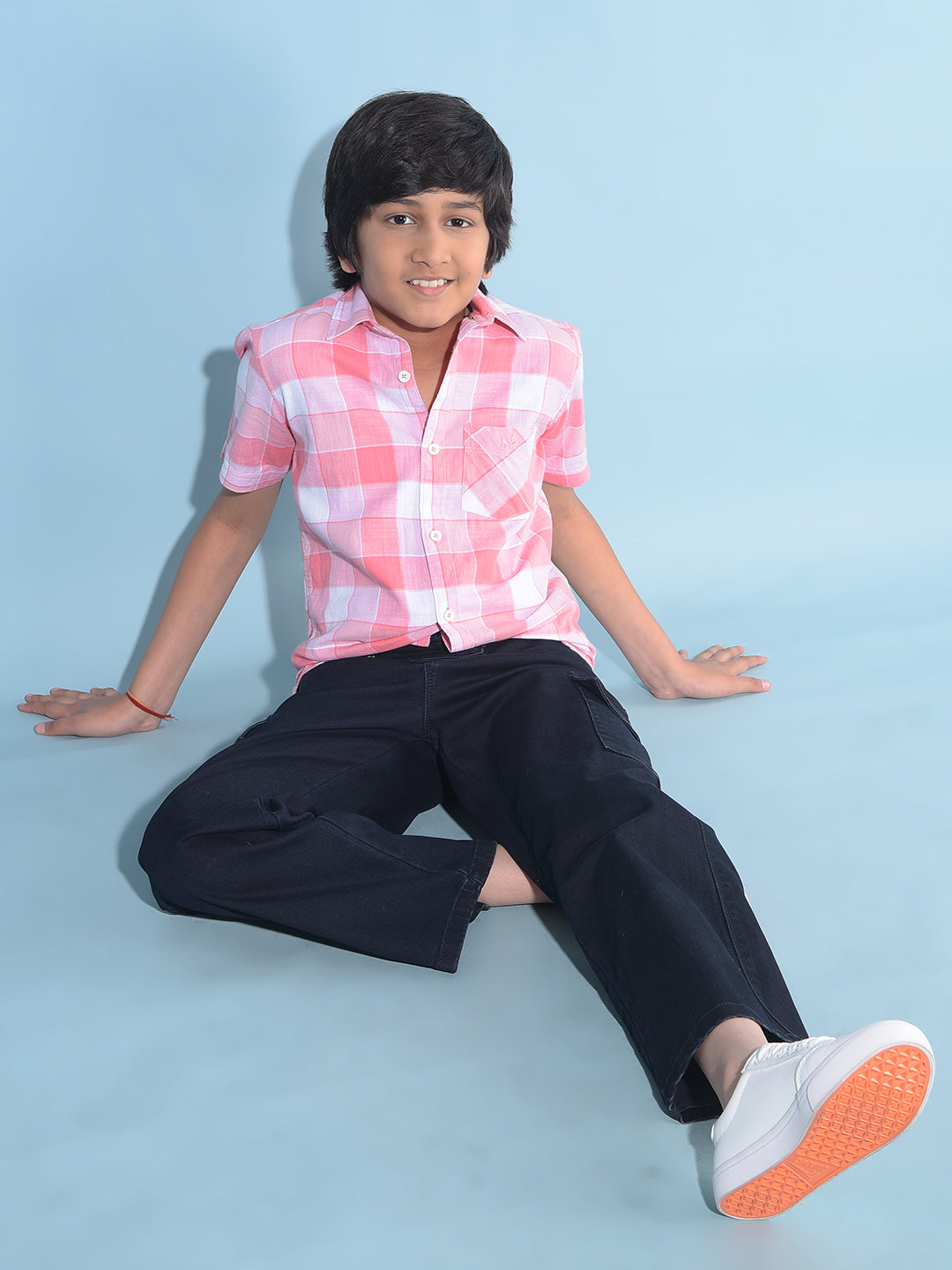 Pink Tartan Check 100% Cotton Shirt-Boys Shirts-Crimsoune Club