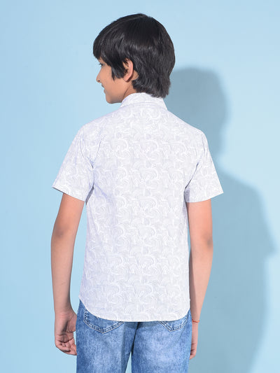 White Printed 100% Cotton Shirt-Boys Shirts-Crimsoune Club