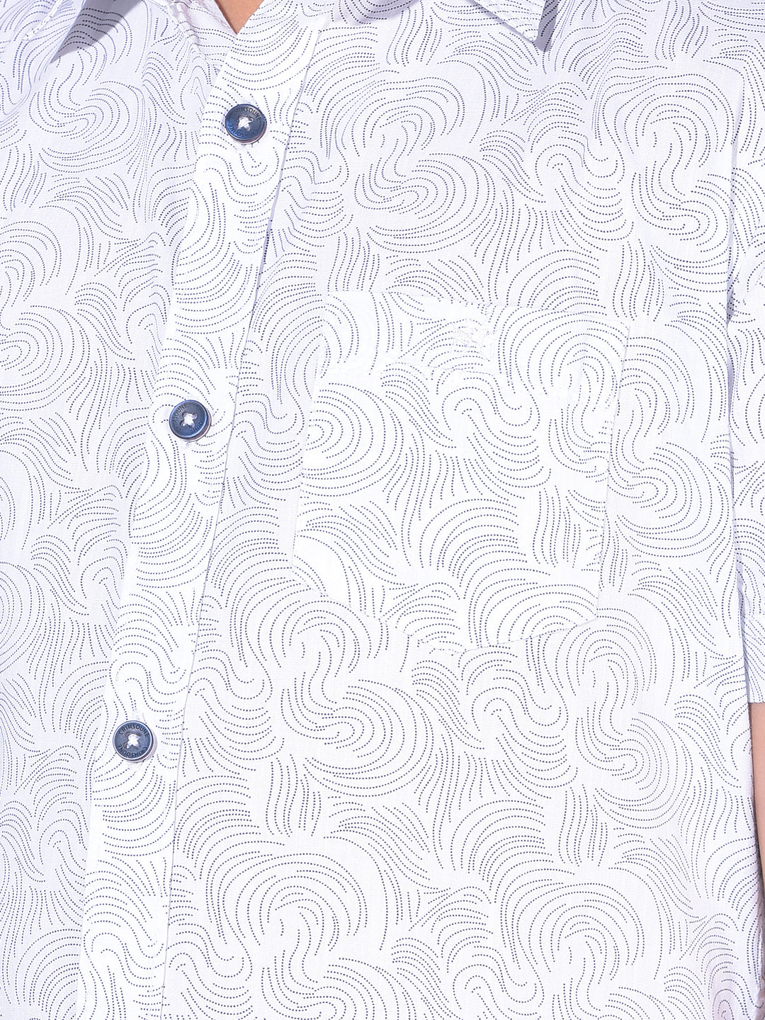 White Printed 100% Cotton Shirt-Boys Shirts-Crimsoune Club