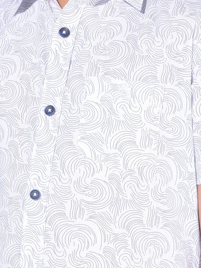 White Printed 100% Cotton Shirt-Boys Shirts-Crimsoune Club